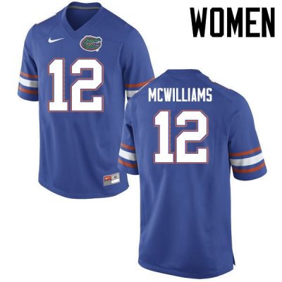 Women's Florida Gators #12 C.J. McWilliams NCAA Nike Blue Authentic Stitched College Football Jersey HFU8662TH